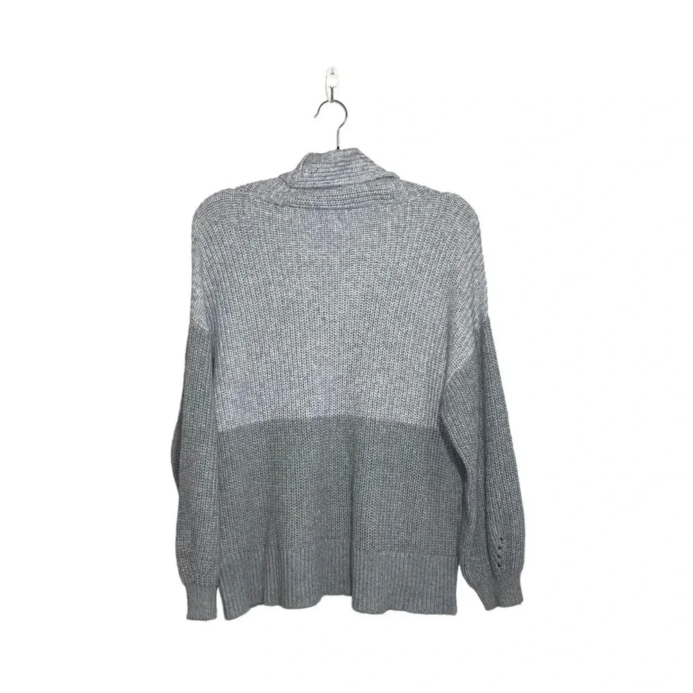 American Eagle Turtleneck Sweater Gray Color Block Pullover Comfy Medium Women’s